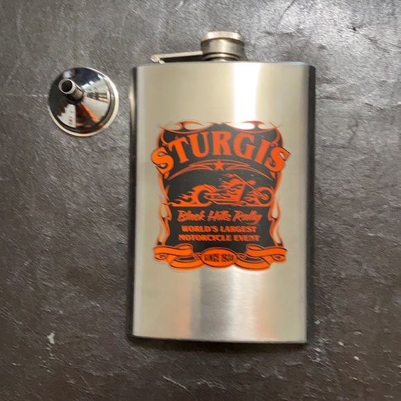 Sturgis Hip Flask and Funnel - Picture 1 of 1